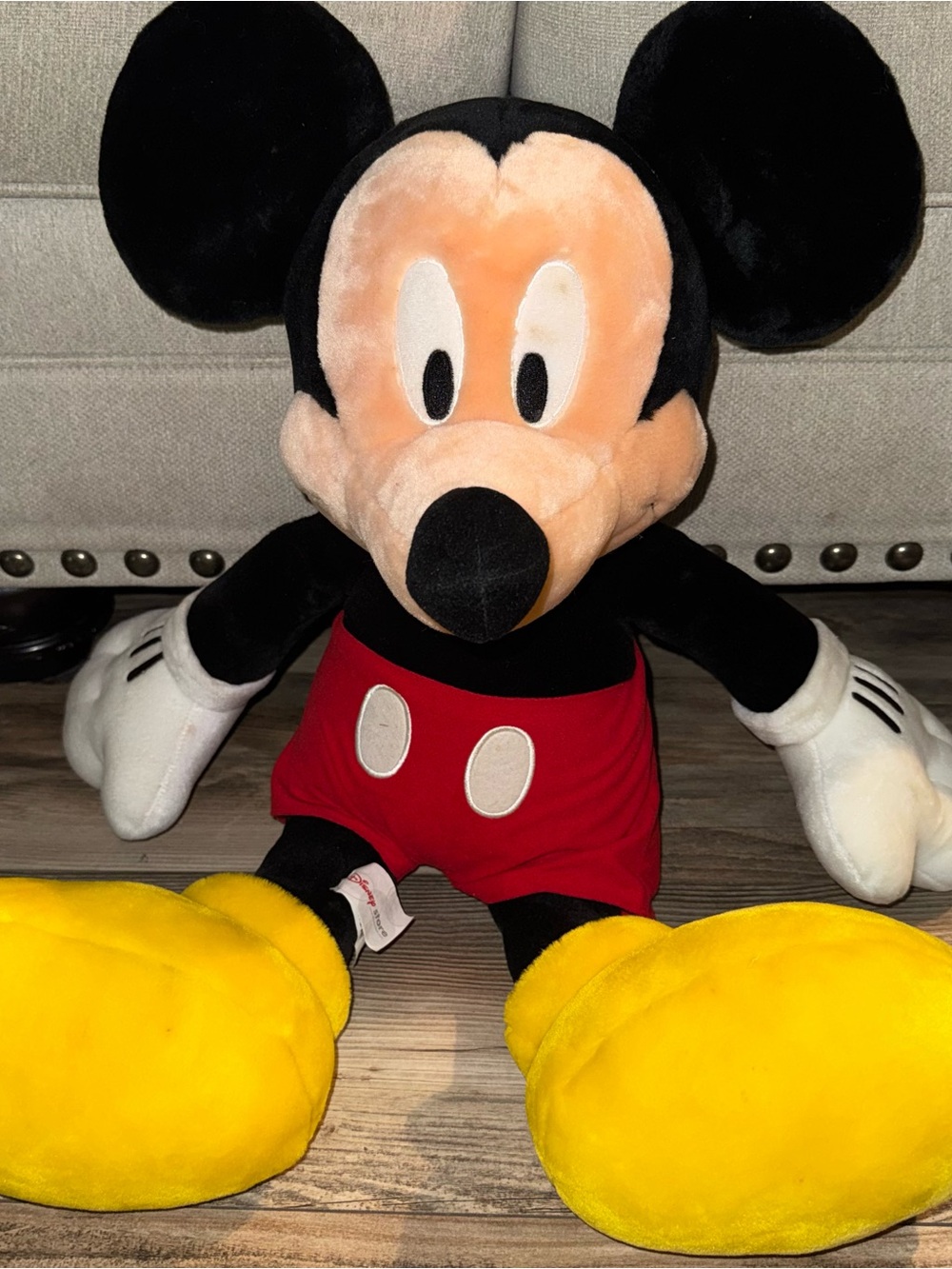 VTG Disney Large Mickey Mouse Plush - Black, Red, Yellow